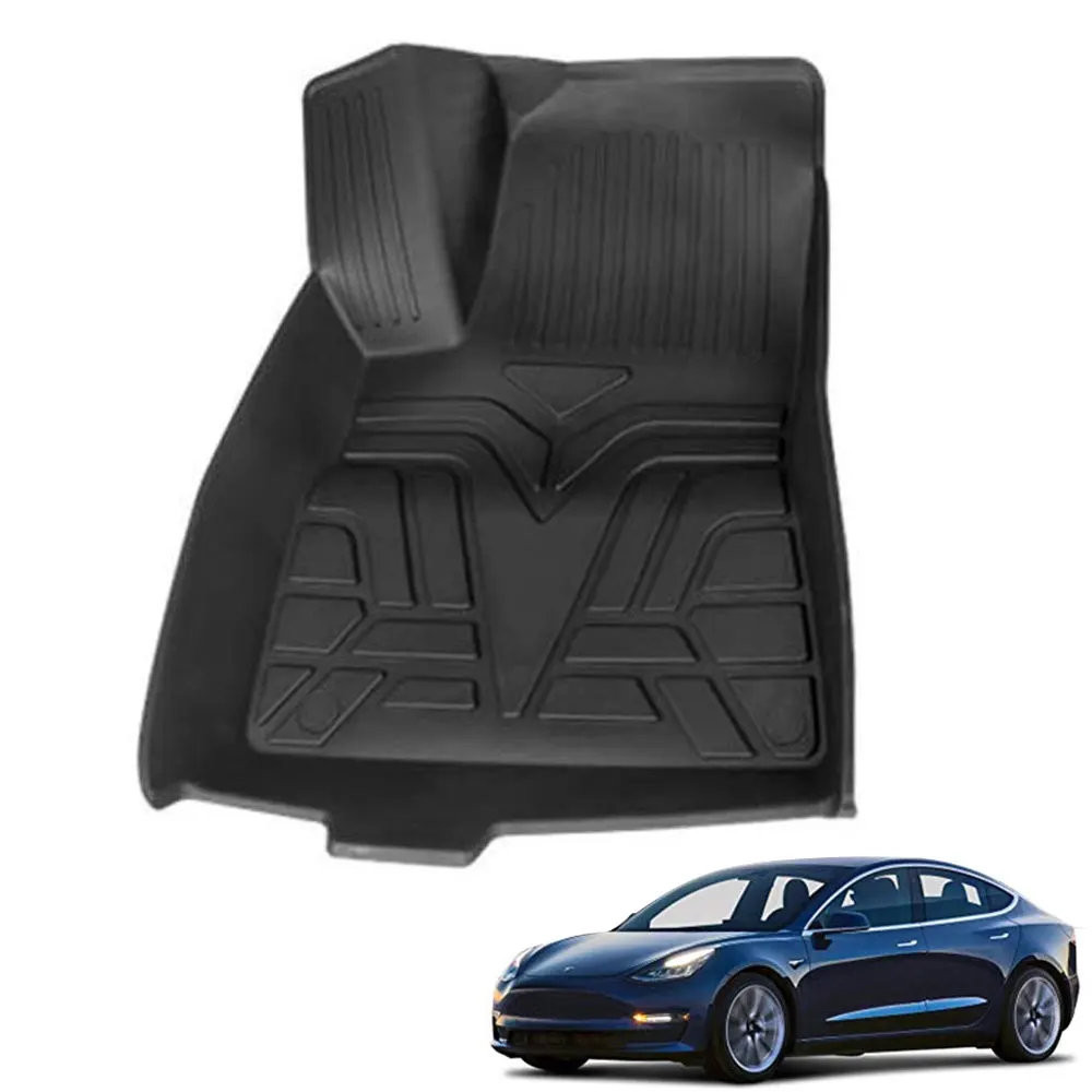 Нескользящие автомобильные коврики для Tesla модель 3 на заказ подходит для любой погоды напольный коврик экологически чистый TPE коврик авто аксессуары