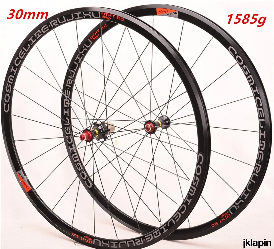 black hub 700C комплект колес для шоссейного велосипеда из сверхлегкого алюминиевого сплава герметичный подшипник 30 мм обод V тормозные велосипедные колеса передние 20 задние 24 Отверстия - Цвет: black hub