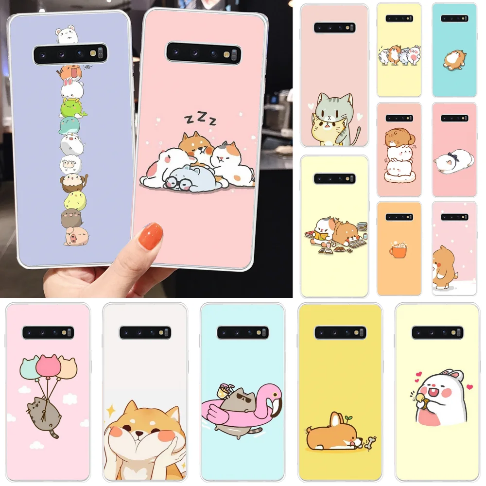 Милый чехол для телефона BaweiTE Kawaii Cat Corgi Dog Bling Samsung S10 Plus S9 S8 S8plus S7 S6 Чехлы мобильных