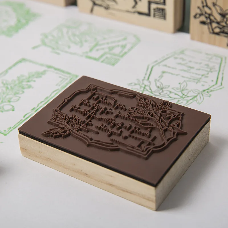 Винтажное растение поэтическая коллекция Backgound деревянный штамп планировщика