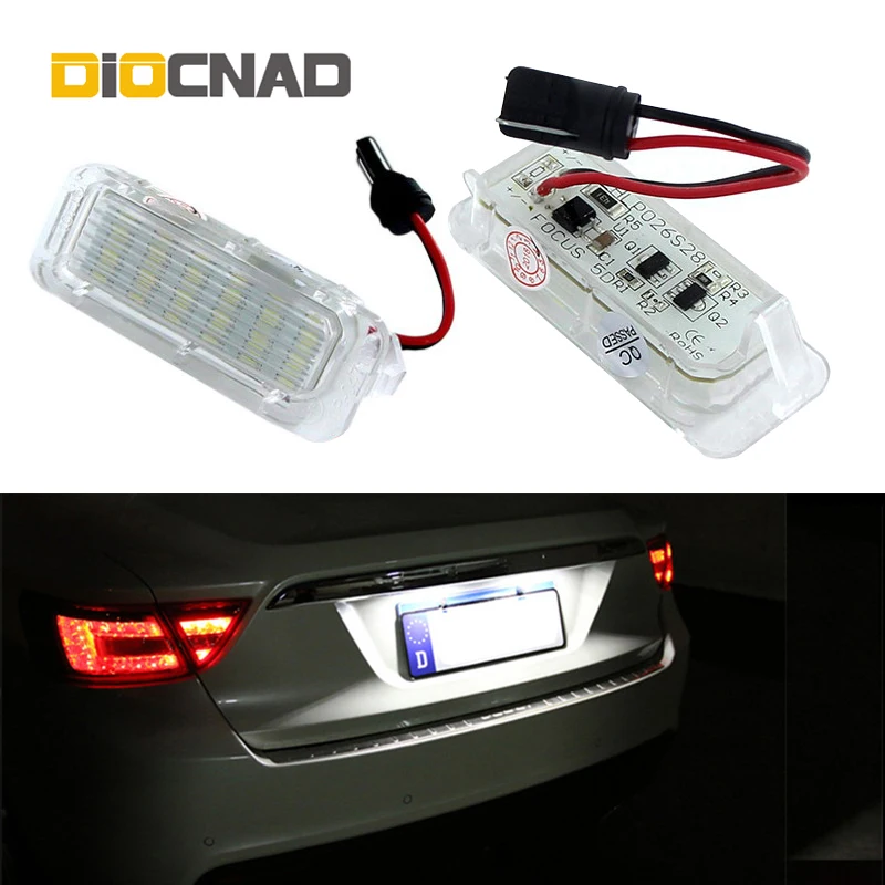 

2pcs LED License Plate Light Lamp Bulb Canbus For Ford C Max Ecosport Fiesta Focus Galaxy Grand Kuga Mondeo S-Max Jaguar XF XJ