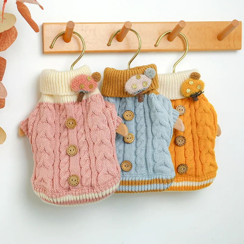 

Cotton Mushroom Dog Clothes Winter Warm Pet Outfit Pink Yellow Blue Puppy Christmas Clothing For XS XL Puppy Wholesale Supplies