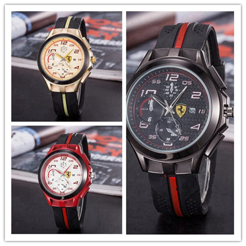 

Luxury Brand quartz women men Watches Quartz Watch Stainless Steel Strap wristwatch classic business dress Ferrari- watch