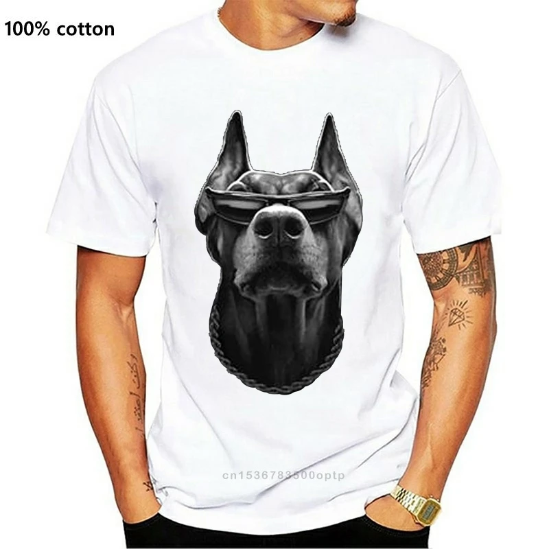 Футболка Doberman Pinscher для мужчин и женщин забавная тенниска с надписью Gangsta|Мужские