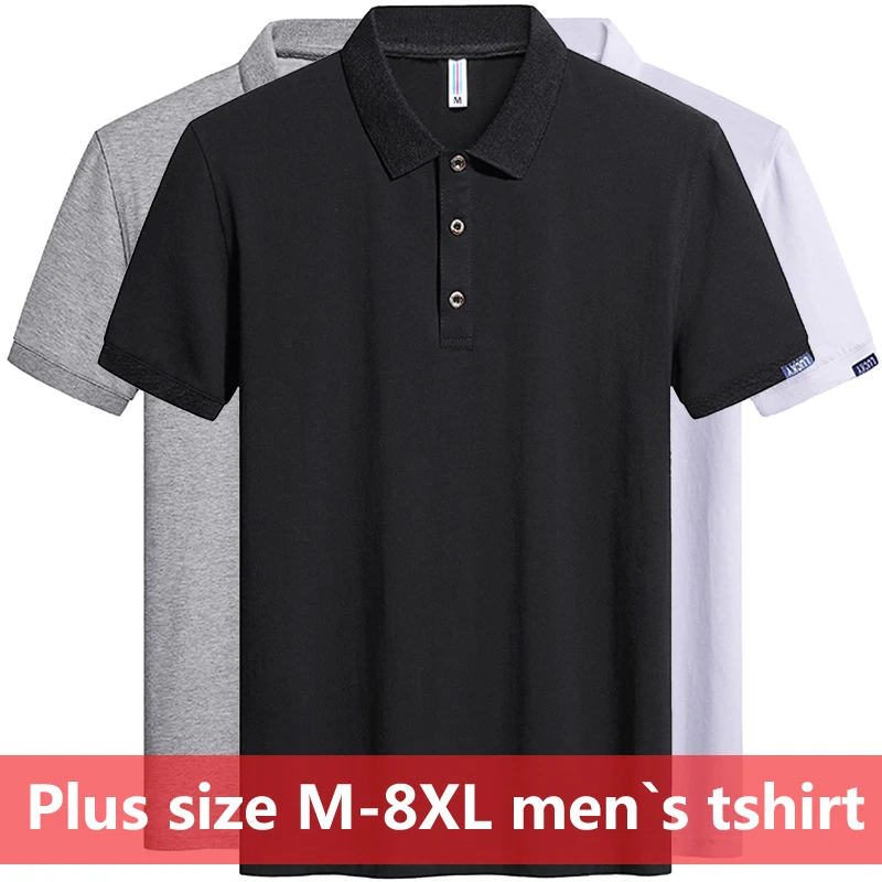 Большой Размеры 6XL 7XL 8XL поло рубашки для мужчин Высокое качество 95% хлопковая