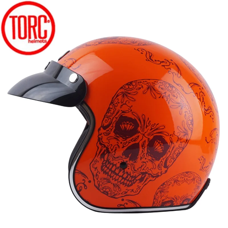 Новый TORC T57 винтажный мотоциклетный шлем 3/4 с открытым лицом Ретро гоночный