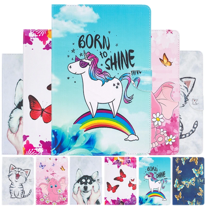

For Huawei Honor Pad 6 X6 Matepad T10s T 10s 10.1 AGS3-W09 AL09 Cartoon Leather Cover For Huawei Enjoy Tablet 2 W00D Cover Cases