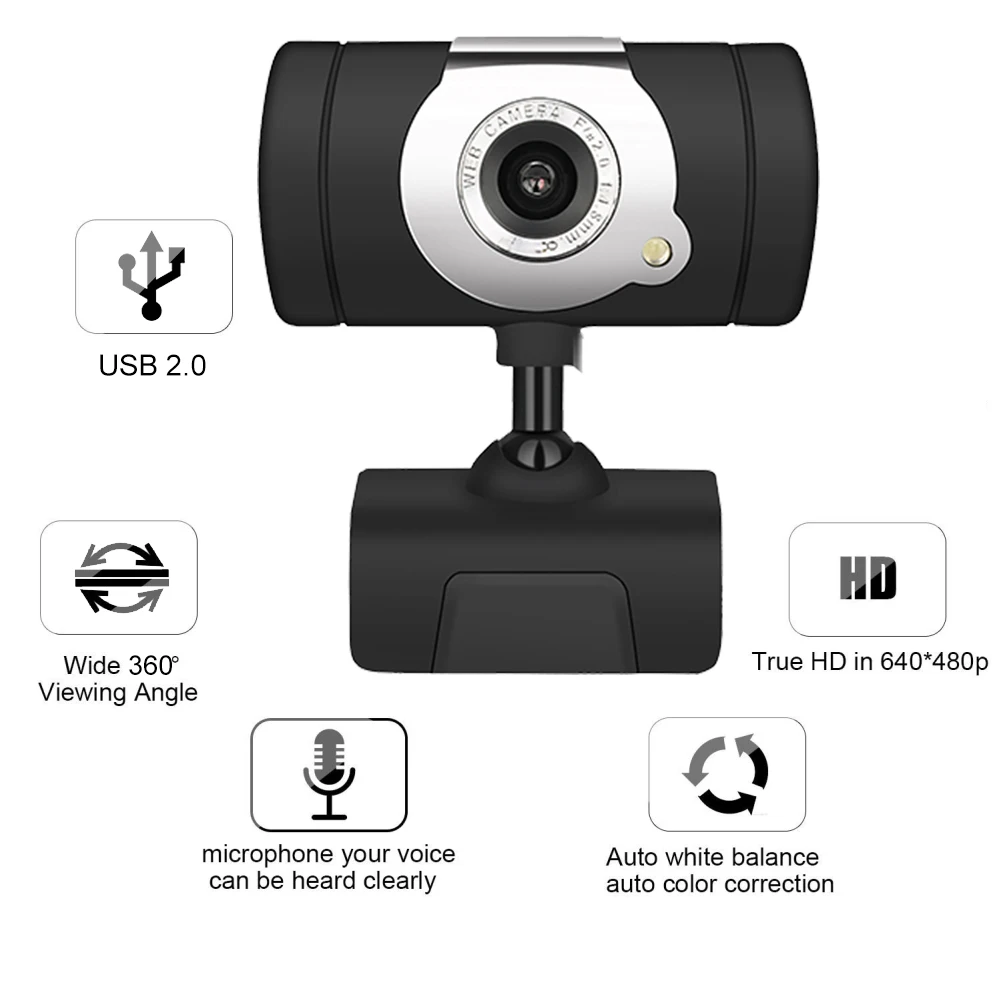 Вращающаяся веб-камера USB 2 0 CMOS PC 480p цифровая камера запись видео с микрофоном