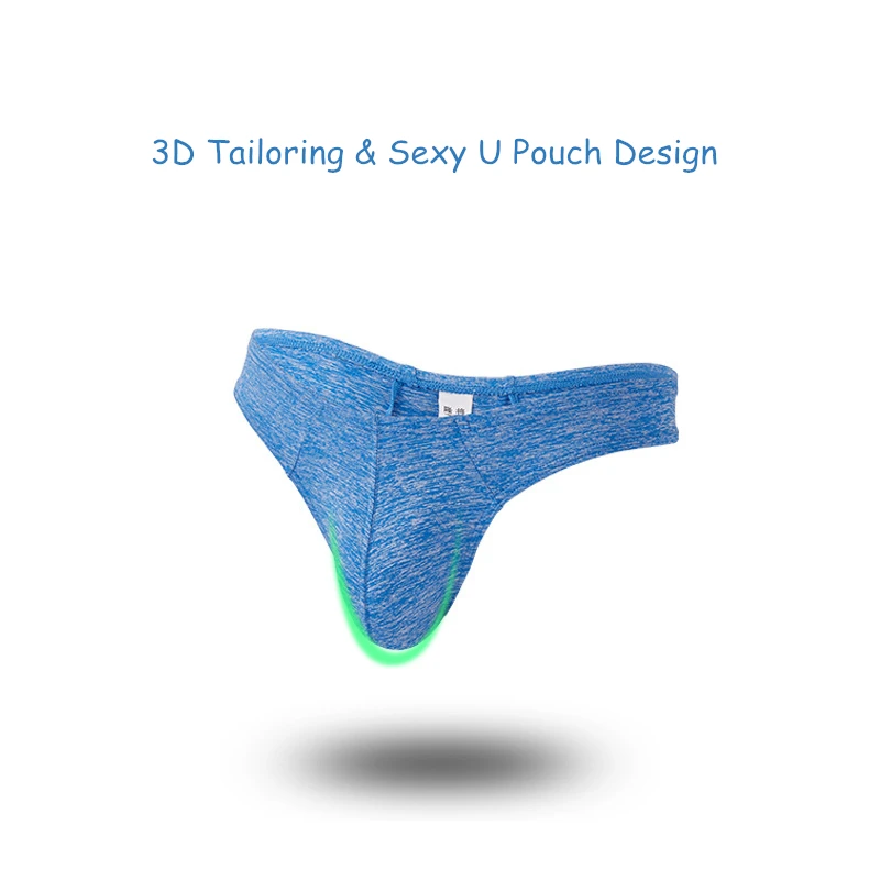 Мужские трусы брифы из смеси полиэстера синие Однотонные эластичного дышащего