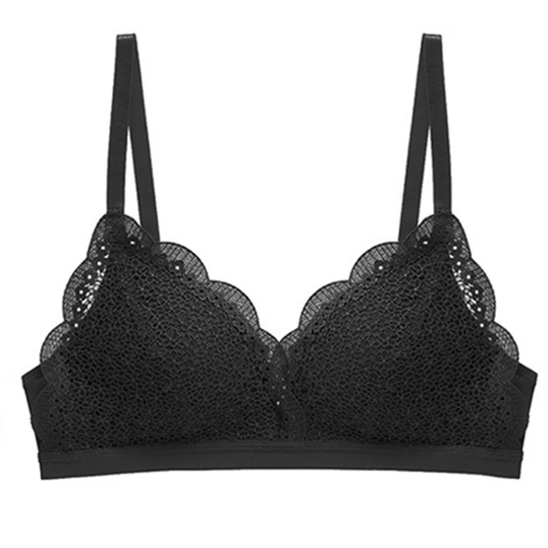 LOOZYKIT Solid Lace Openwork Cup Bra without Steel Ring Double-Breasted Underwear Lingerie Bralette Women Sexy Wirless Bras | Спорт и