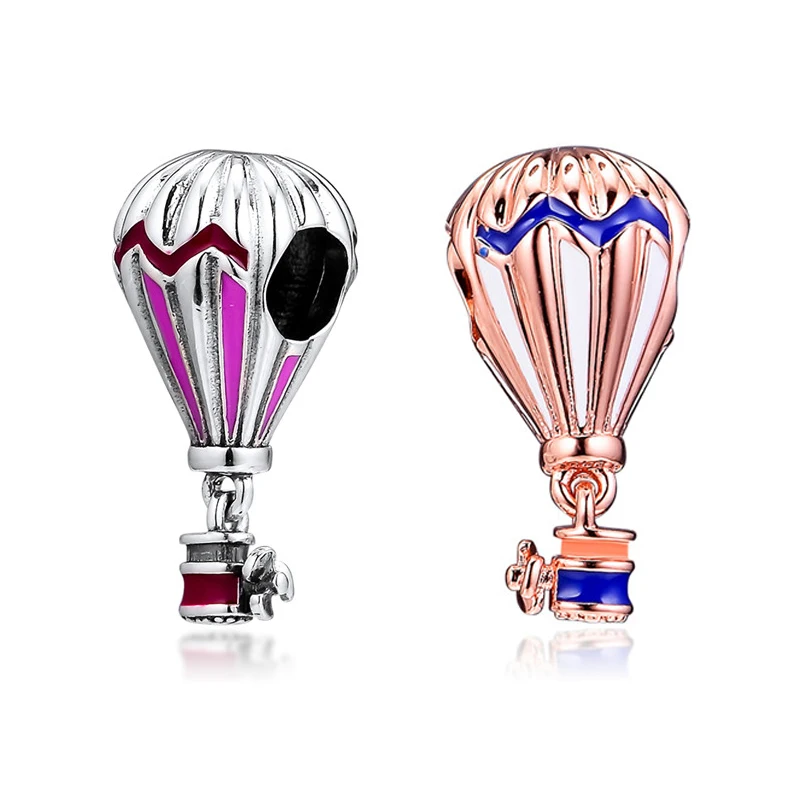 

Air Balloon Summer Charms Silver 925 & Rose Golden Beads for Jewelry Making DIY Fits Charm Bracelet 925 Sterling Silver Charms