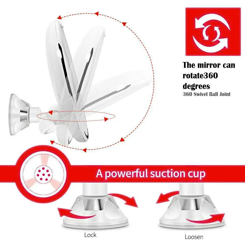 Гибкое зеркало для макияжа с 10-кратным увеличением портативное косметическое 14