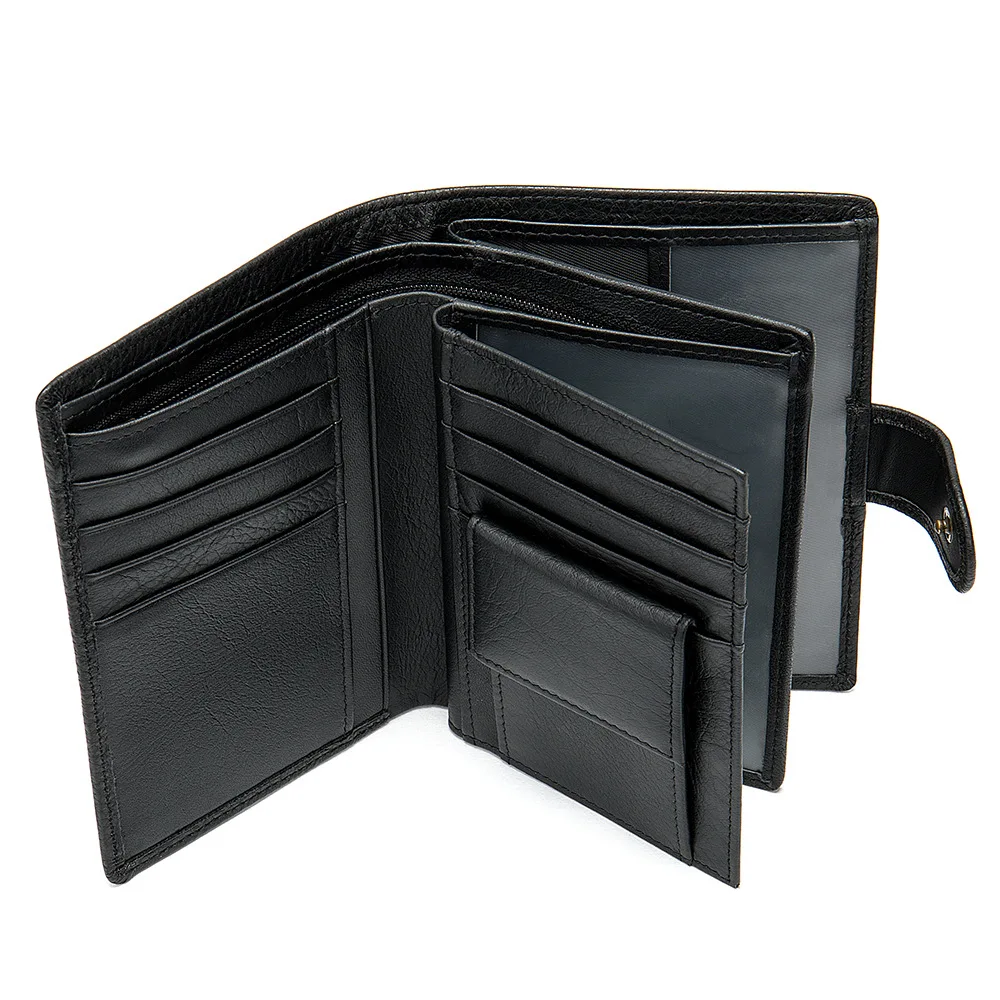 Antimagnetic RFID Business Men Genuine Leather Wallet Multifunctional Cowhide Change Clutch Bag Soft Leather Wallet