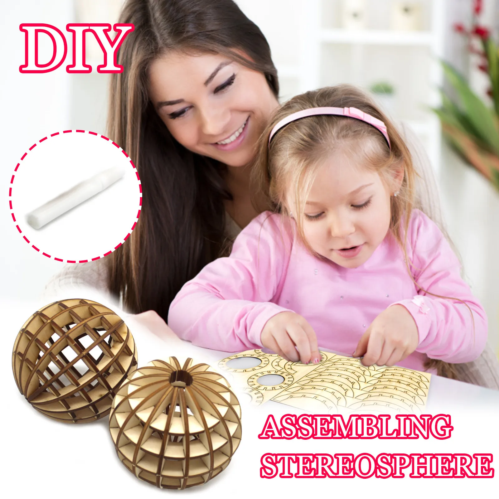 

Деревянный трехмерный шарик для сборки своими руками детская ручная сборка для создания полая декомпрессионная интерактивная обучающая и...