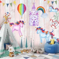 milofi custom wallpaper mural 3d nordic unicorn colorful fairy tale childrens room background wallpaper mural
