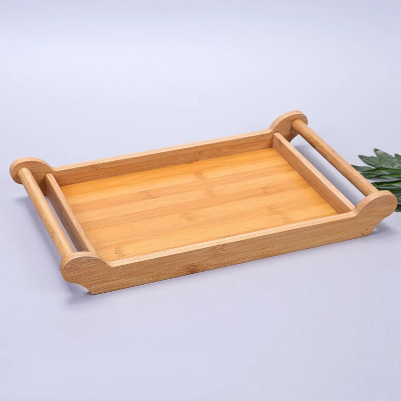 Лучший поднос для чая, поднос с ручками, бамбуковый поднос для еды, завтрака, ужина, кофейного стола, поднос