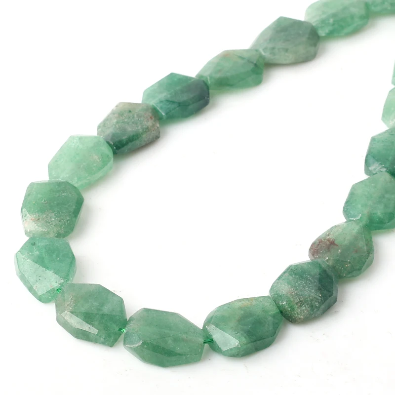 ААА натуральный камень зеленый авантюрин бусины россыпью плоские прямоугольные