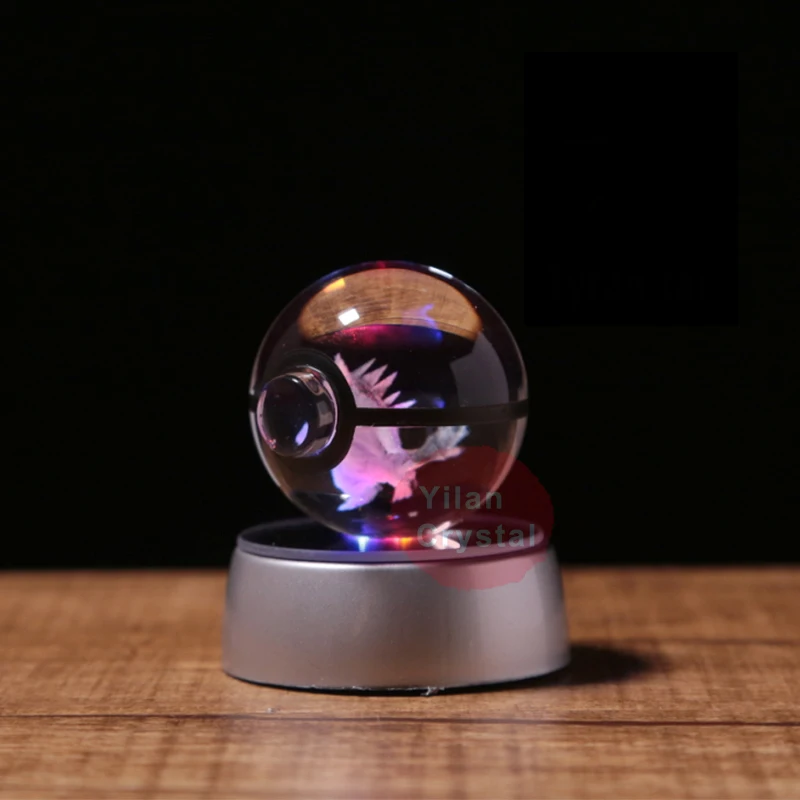 

Elegant Fashion Design Tyranitar Crystal Go Ball With LED Base Night Light Child Christmas Present