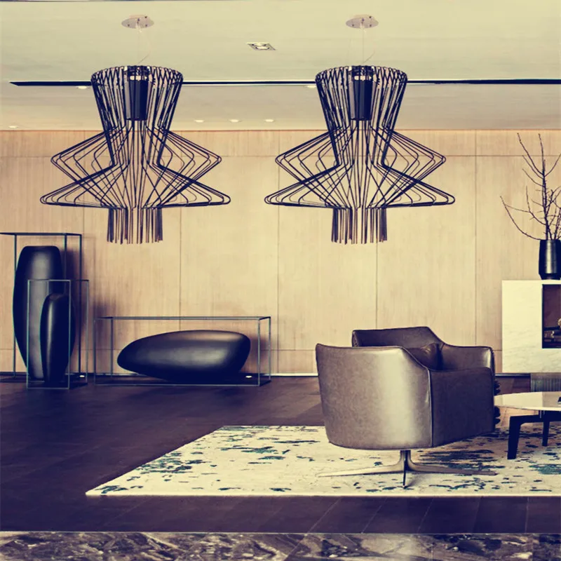 Goedkoop Nordic Moderne Metalen Kooi Hanglampen Foscarini Birdcage Led Diy Hanger Lampen E27 Opknoping Lampen Voor Foyer Keuken Slaapkamer