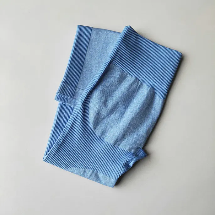 Blue Энергетические бесшовные Лоскутные женские леггинсы для фитнеса, пуш-ап, высокая талия, спортивная одежда, эластичные штаны для занятий спортом и тренировок, йоги, спортивные Леггинсы - Цвет: Blue