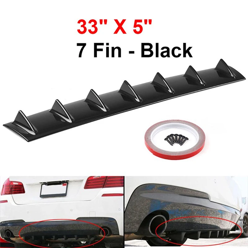 Универсальный черный Автомобильный диффузор для заднего бампера сплиттер Акула