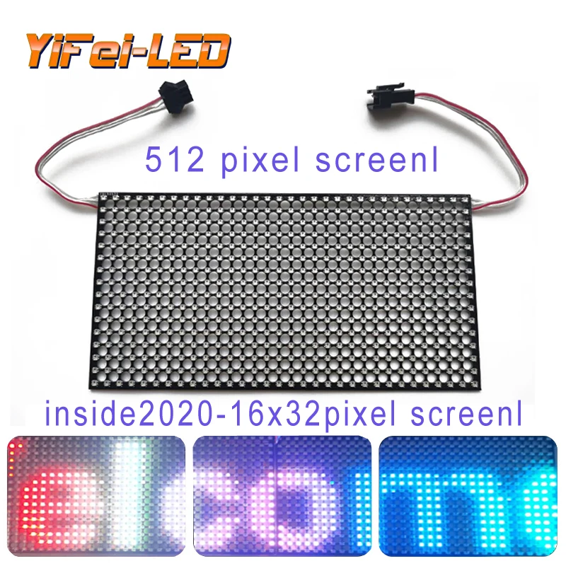 

Ws2812 full color LED screen RGB color dot matrix 16 * 32 dot matrix SPI protocol 2020 small light beads
