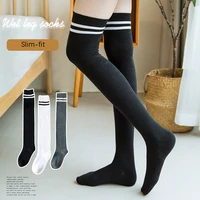 womens stockings autumn cotton long socks over knee thin stripe knitted stockings girls fashion styles socks