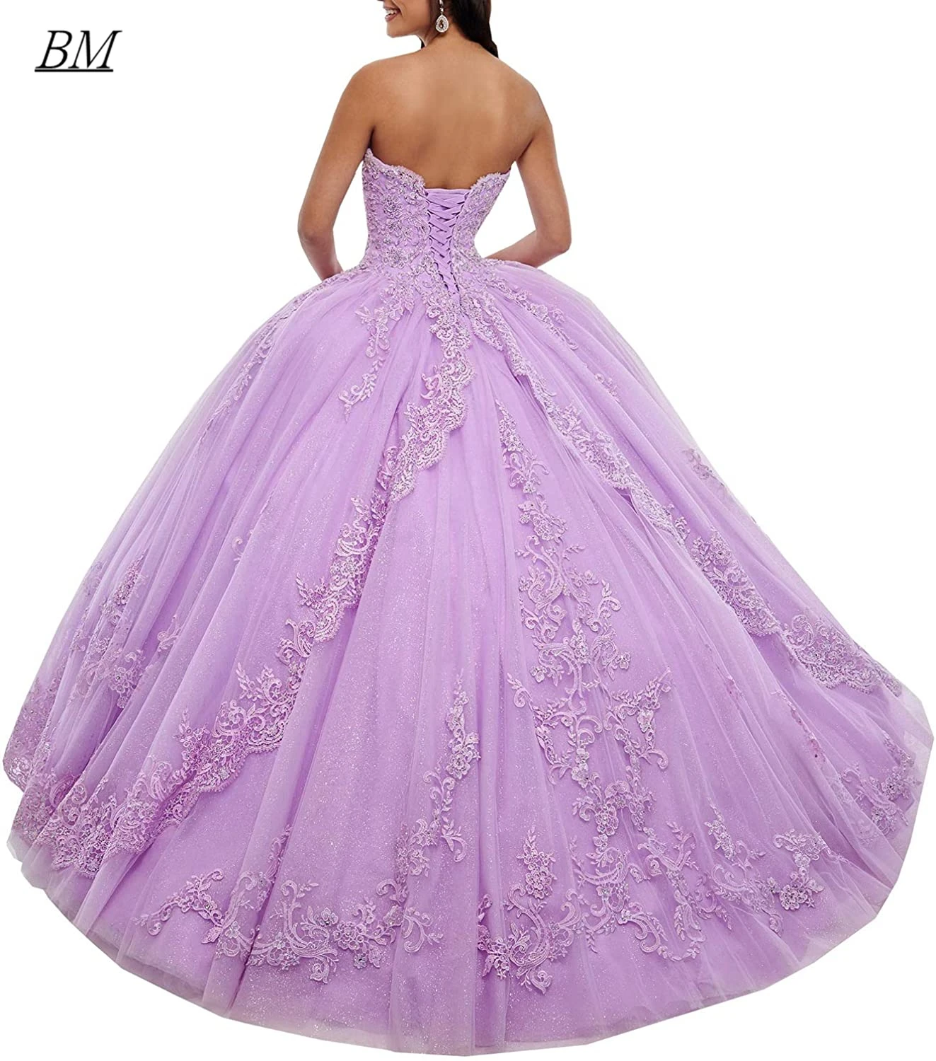 

Lilac Ball Gown Lace Quinceanera Dresses for Women 2021 Sweetheart Prom Dress Appliqued Beaded Party Vestidos De 15 Anos