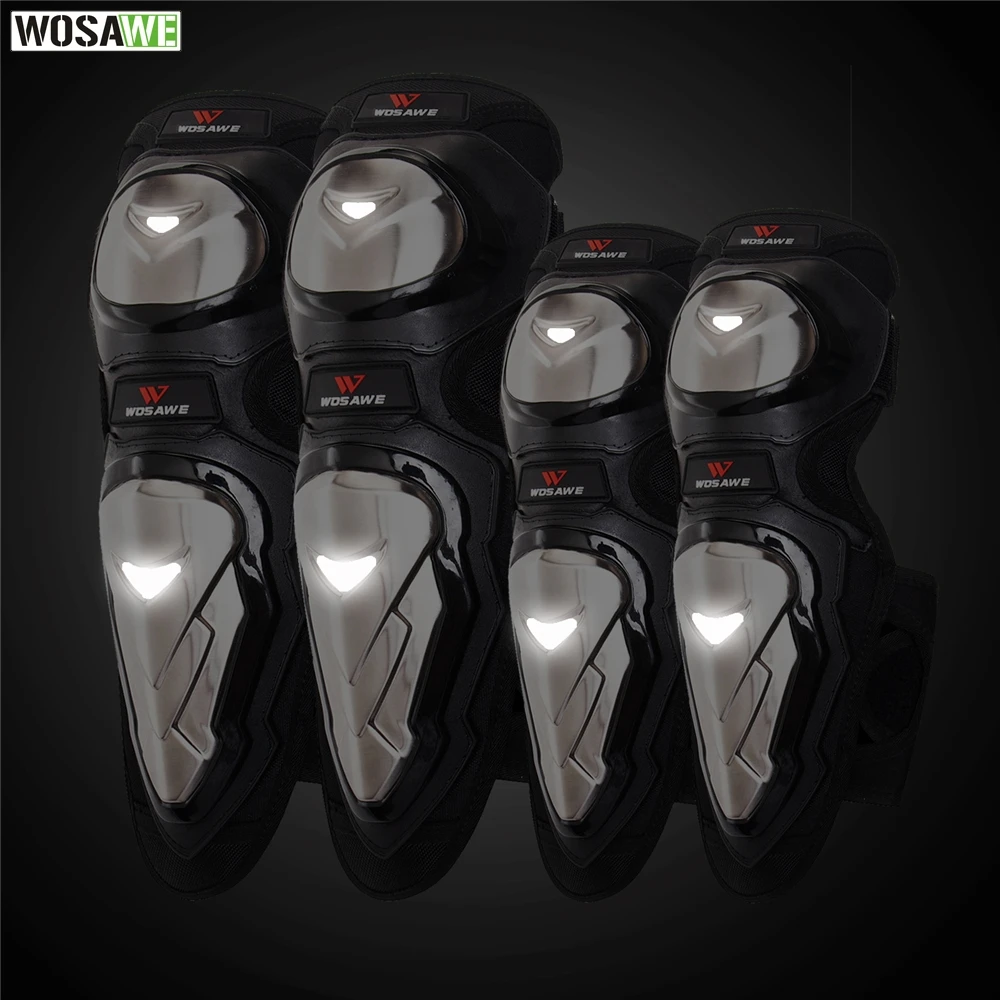 Наколенники WOSAWE из нержавеющей стали для мотокросса комплект налокотников
