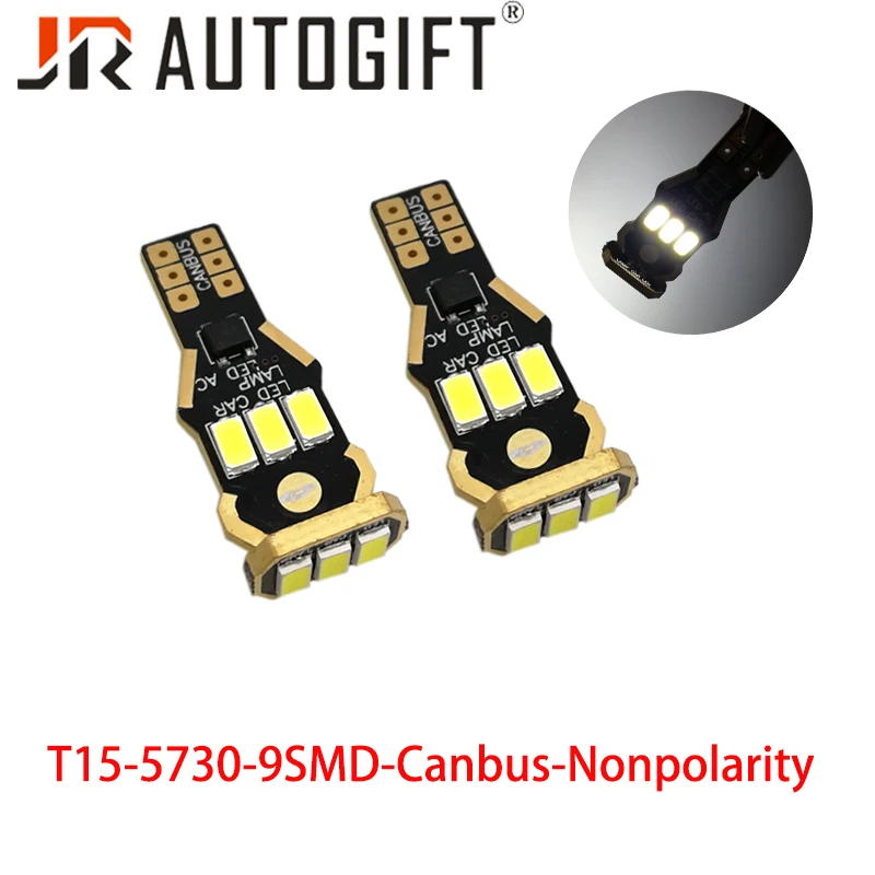 4 шт. T15 светодиодные лампы 5730 9SMD Canbus Неполярные светодиодные фонари резервного копирования 921 912 W16W светодиодный ные лампы автомобильные лампы заднего хода Белый 12 В постоянного тока