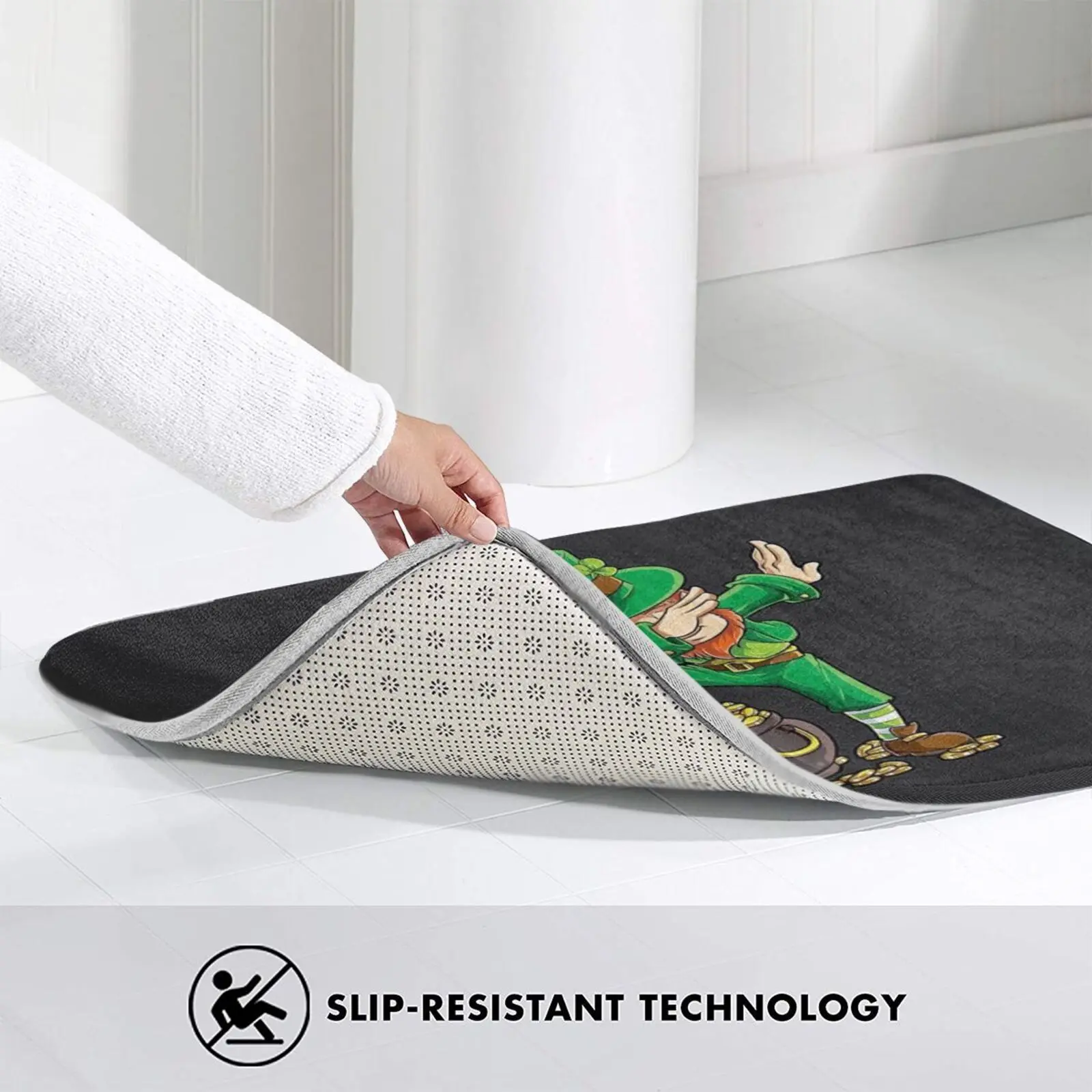 Day Dabbing Leprechaun Boys Kids Men Gifts Dab Carpet Rug Non-Slip Water Absorb Door Mat Couples Xmas Idea Husband July Fiancee | Дом и сад