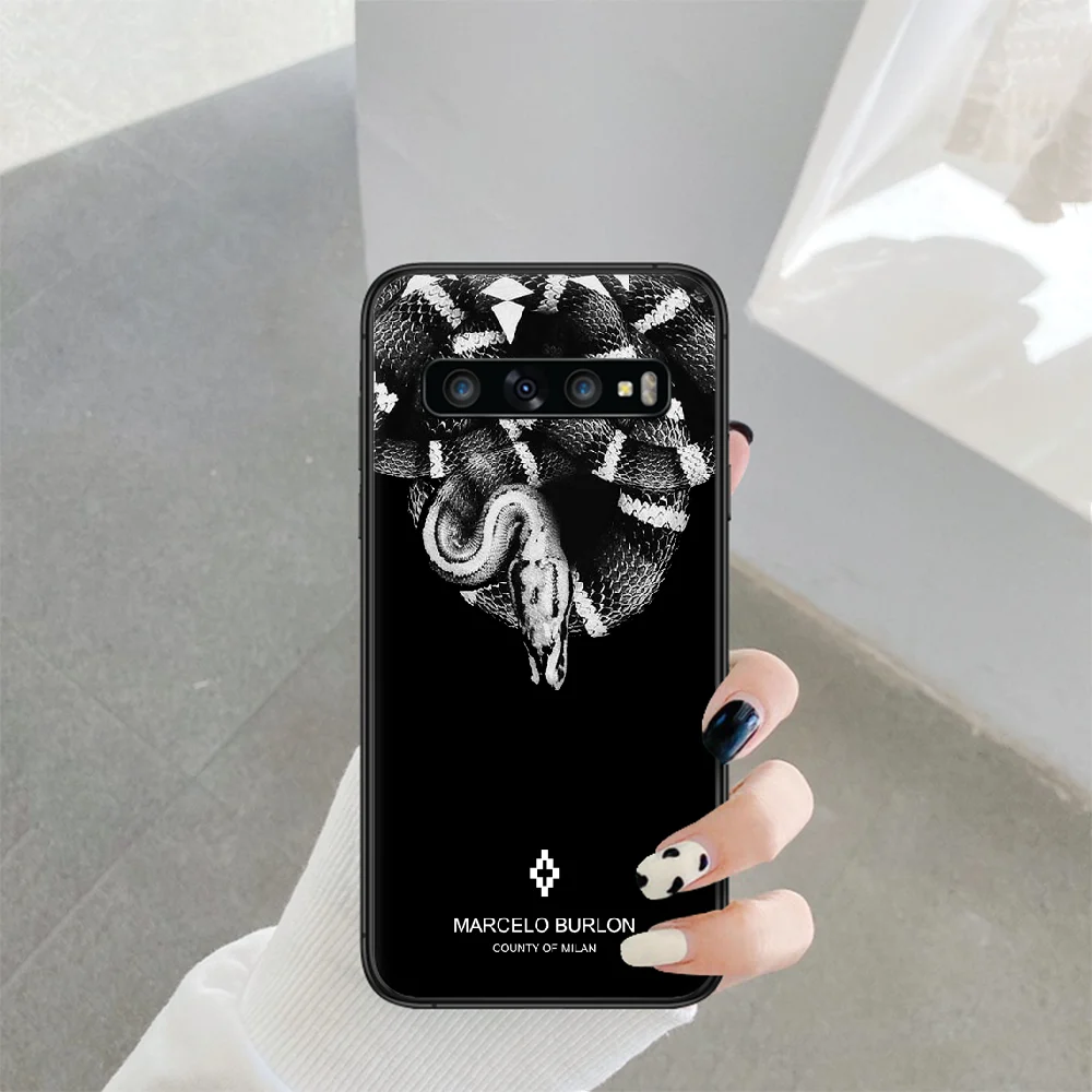

Italian brand Marcelo Burlone Phone Case For Samsung Galaxy Note S 8 9 10 20 Plus E Lite Uitra black Cell Silicone Back Pretty