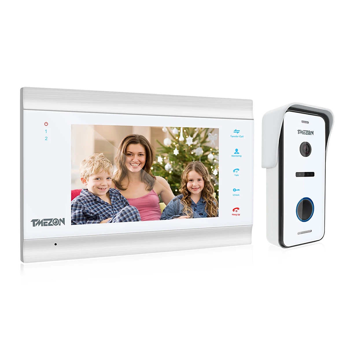 TMEZON 7 Inch HD1080PVideo Door Phone Intercom System with High Definition Wired Doorbell Camera,Support monitor Unlock