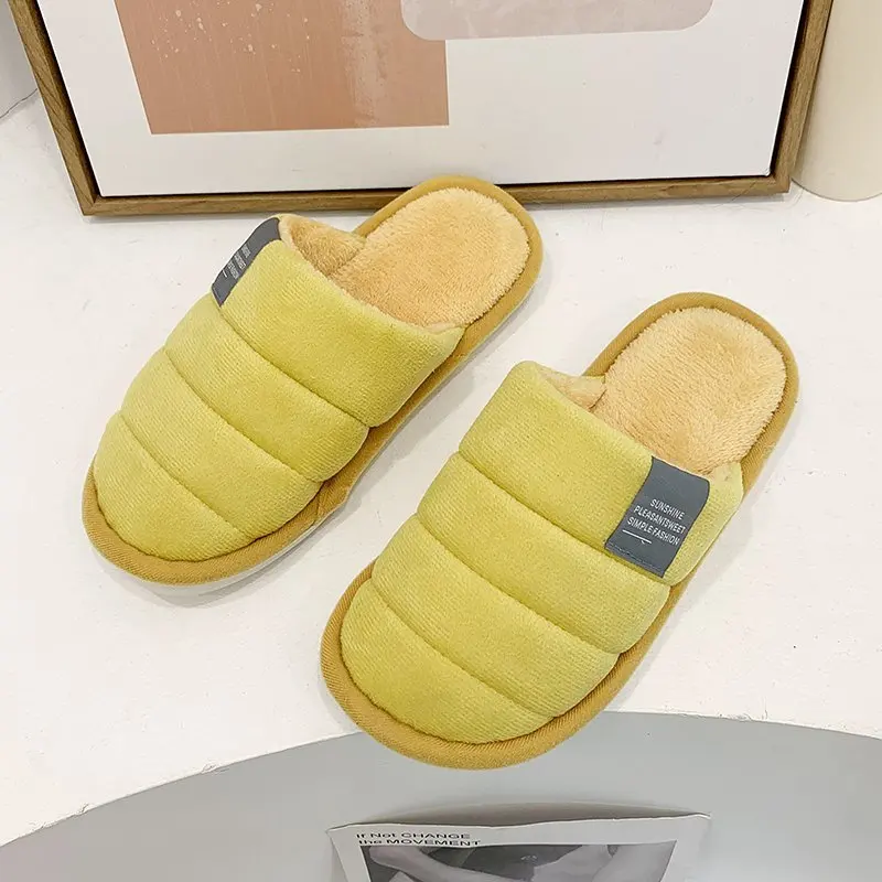 

2020 Womens Fur Slippers Winter Shoes Big Size Home Slippers Plush Pantufa Women Indoor Warm Fluffy Terlik Cotton Casual Shoes