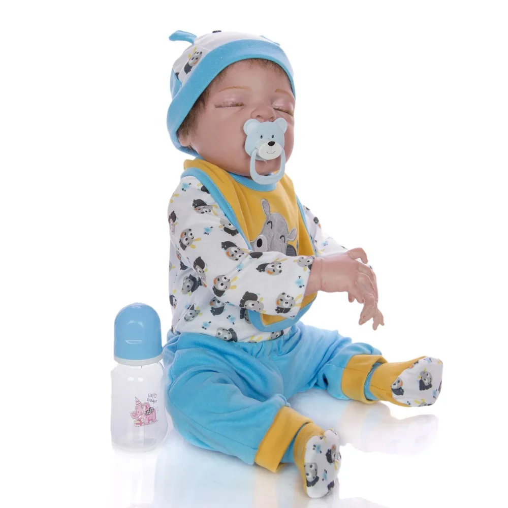 23 дюймов Boneca bebes кукла новорождённого полного тела силиконовые виниловые куклы Reborn Младенцы 57 см реалистичные куклы для новорожденных Игрушки для детей подарок