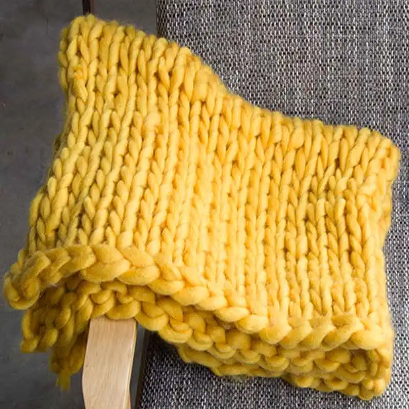 Однотонные модные вязаные зимние теплые одеяла ручной работы для домашнего