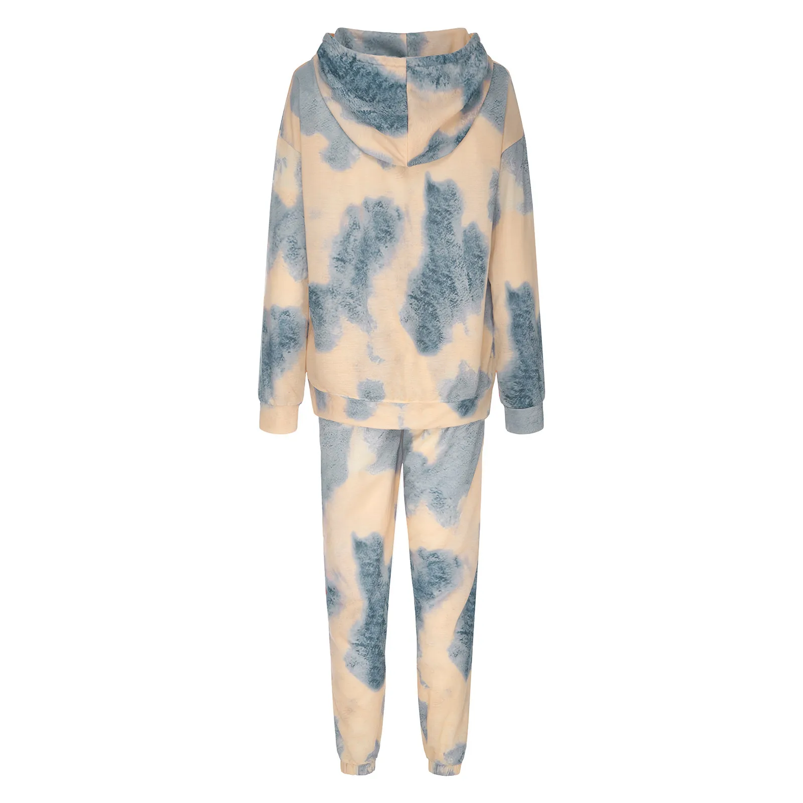 

Keep Warm Winter Womens Tie-dye Print Long Sleeve Tops+Long Pants 2 Piece Set Autumn And Winter Sweatshirt Sportswear New Year