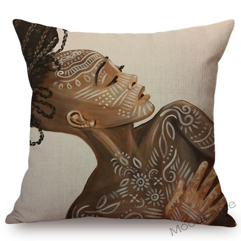 Модная африканская женская черная леди Портрет Искусство картина маслом диван