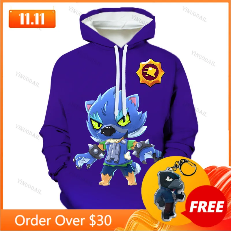 

WEREWOLF LEON Shooter Game 3D Hoodies Men Clothing Harajuku Sweatshirt Children Crow Shoot Kids Thin Leon Child Tops Boys Girls