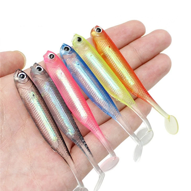 

10Pcs Soft Lure 7cm 2.2G Fishing Lure Artificial Rubber Swimbaits Silicone Bait Jigging Floating with Fishing Gloves