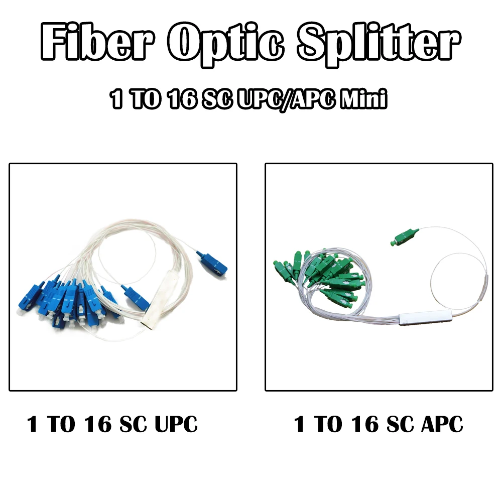 Мини Волоконно Оптический Сплиттер PLC SC UPC/APC 1X2 1X4 1X8 1X16 SM одномодовый 0 9 мм Длина 1