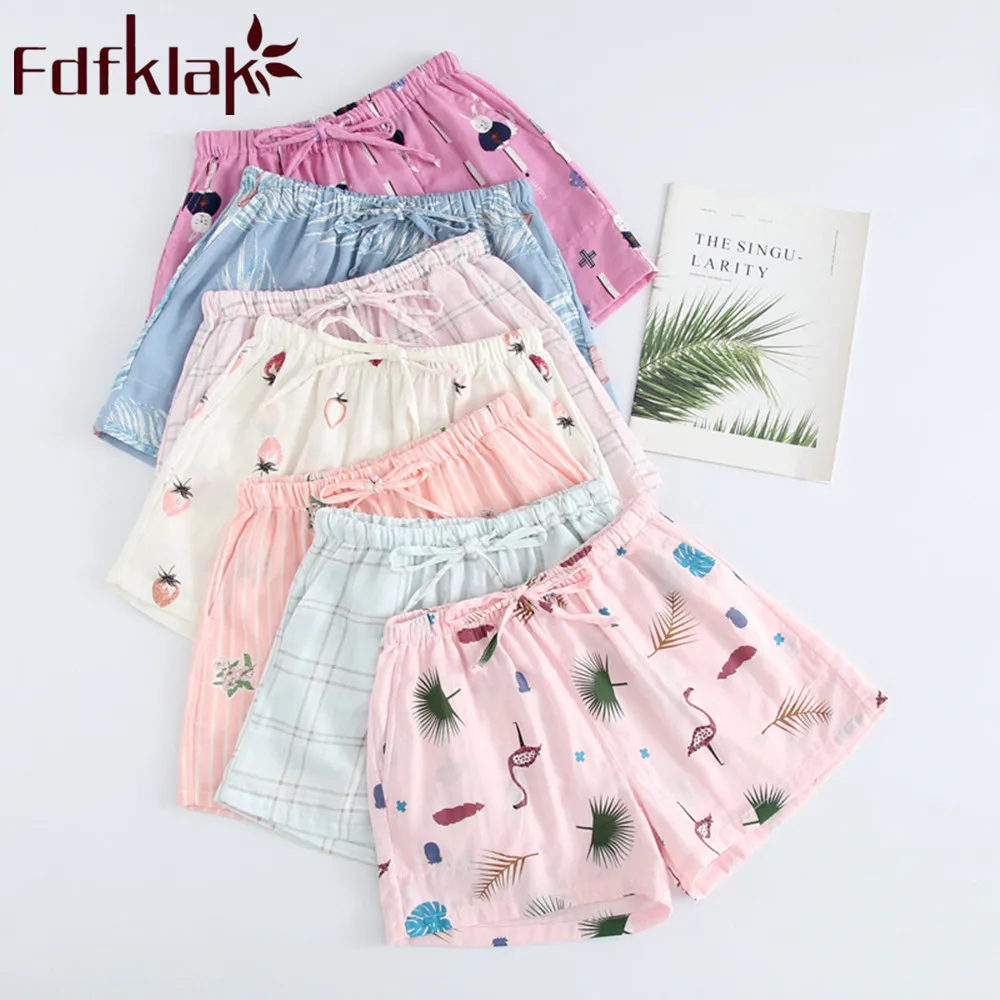 Fdfklak летние домашние брюки из овечьей шерсти для женщин плавки Сна Пижамы Шорты