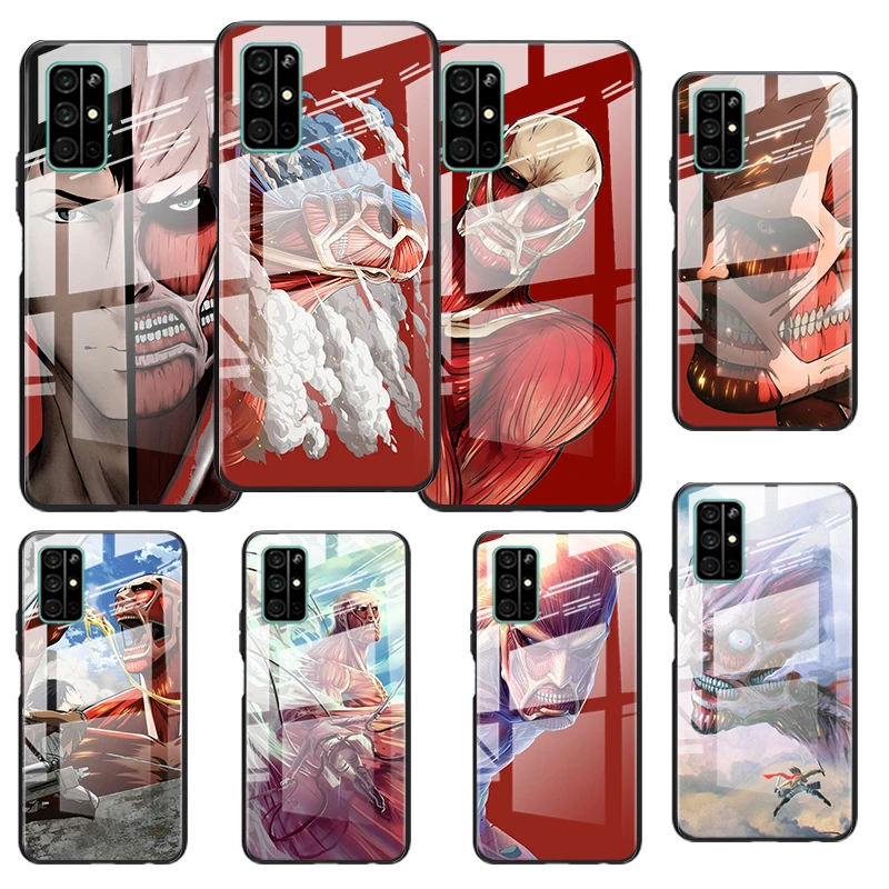 

Tempered Glass Cover Attack On Titan Colossal Titan For Huawei Honor 30 20 10 9X 8X Pro Plus Lite Shockproof Shell Phone Case