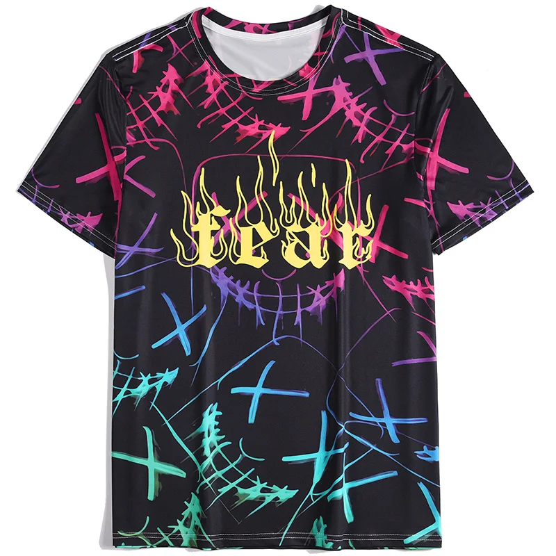 

Men's Brand T-Shirts For Men 2021 Tee Shirt Oversize Graphic Tee Fashion Flame burning Top Quality Branded T-Shirts Man