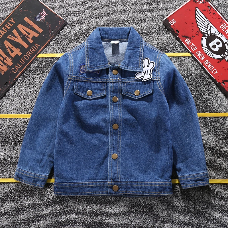 Mickey Denim Jacket For Boys Fashion Coats Children Clothing Autumn Baby Girls Clothes Outerwear Cartoon Jean Jackets Coat
