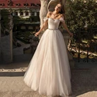 Модные свадебные платья с бисером цвета слоновой кости, платье для невесты с открытыми плечами и лямками, платье до пола, принцесса