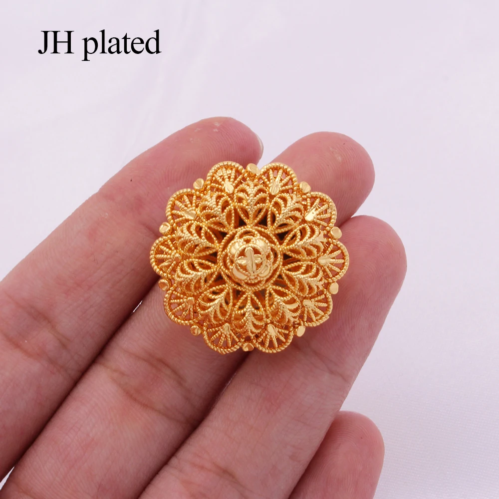 Новинка Женское кольцо из 24 каратного золота свадебное Вечерние ЦО невесты Дубая