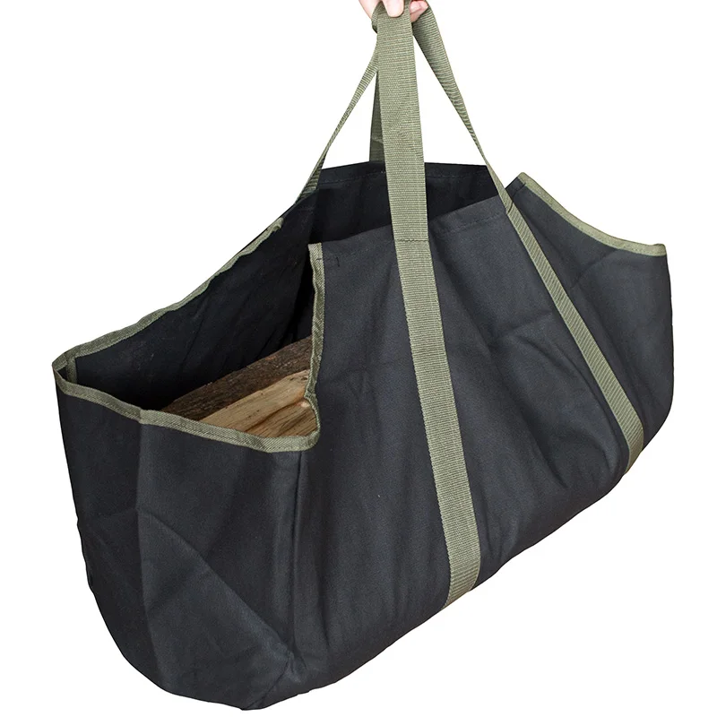 Большая Холщовая Сумка-тоут для хранения дров на открытом воздухе кемпинга