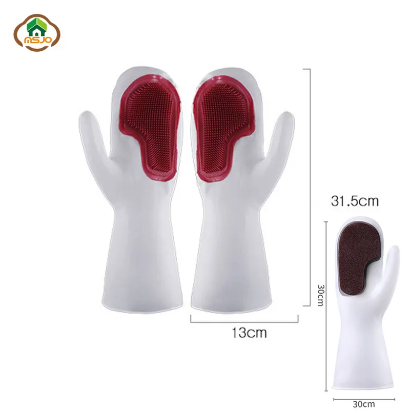 MSJO перчатки для мытья посуды Волшебная силиконовая щетка