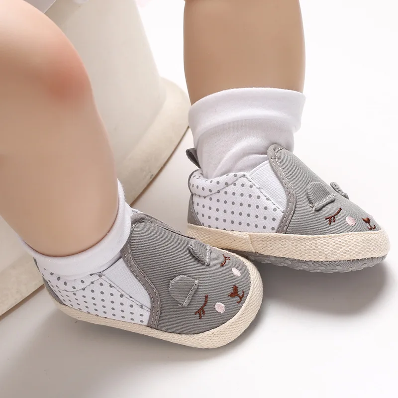 Cute Newborn Baby Boys Girls Soft Cotton Shoes Anti-Slip Moccasins Toddler Cartoon First Walkers |